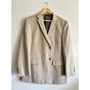 New Men's Angelo Rossi 11 Tan Color 2 Button Suit Size 42 S Micro Tech Stretch‎